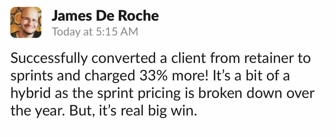 James De Roche -- charged 33 percent more